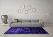 Machine Washable Abstract Purple Modern Area Rugs in a Living Room, wshabs1982pur