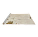 Sideview of Machine Washable Abstract Wheat Beige Rug, wshabs1983