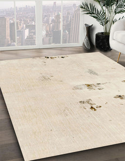 Abstract Wheat Beige Modern Rug in Family Room, abs1983