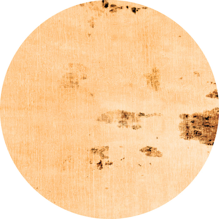 Round Machine Washable Abstract Orange Modern Area Rugs, wshabs1983org