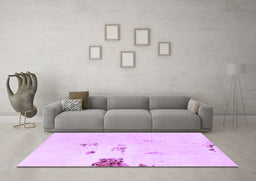 Machine Washable Abstract Purple Modern Area Rugs in a Living Room, wshabs1983pur