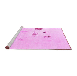 Sideview of Machine Washable Abstract Pink Modern Rug, wshabs1983pnk