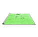 Sideview of Machine Washable Abstract Green Modern Area Rugs, wshabs1983grn