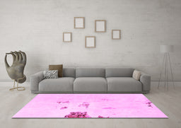 Machine Washable Abstract Pink Modern Rug in a Living Room, wshabs1983pnk