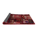 Sideview of Abstract Cranberry Red Patchwork Rug, abs1984