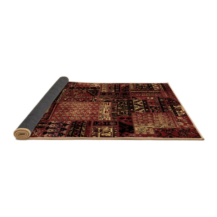 Sideview of Patchwork Brown Transitional Rug, abs1984brn