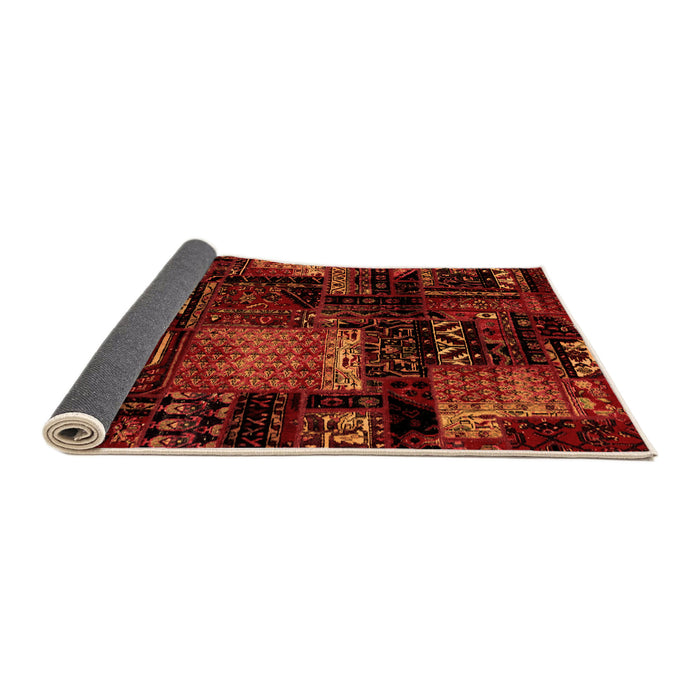 Sideview of Patchwork Orange Transitional Rug, abs1984org
