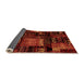 Sideview of Patchwork Orange Transitional Rug, abs1984org