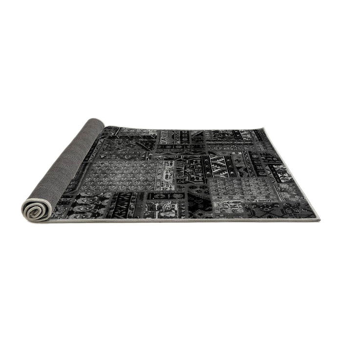 Sideview of Patchwork Gray Transitional Rug, abs1984gry