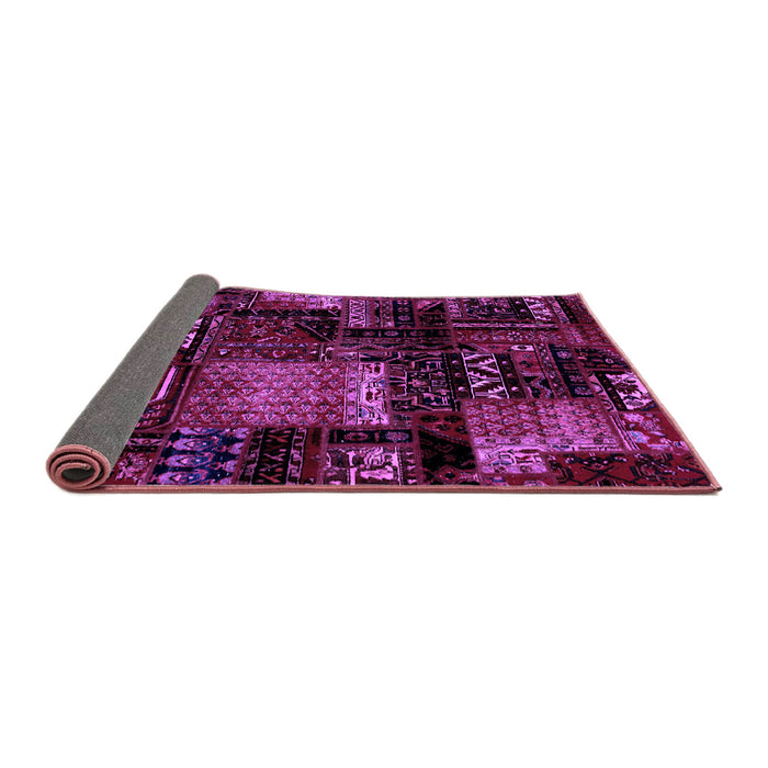 Sideview of Patchwork Purple Transitional Rug, abs1984pur
