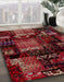 Machine Washable Abstract Cranberry Red Rug in a Family Room, wshabs1984