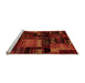 Sideview of Machine Washable Patchwork Orange Transitional Area Rugs, wshabs1984org