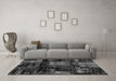 Machine Washable Patchwork Gray Transitional Rug in a Living Room,, wshabs1984gry