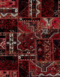 Abstract Chestnut Brown Patchwork Rug, abs1985