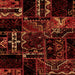 Square Machine Washable Patchwork Orange Transitional Area Rugs, wshabs1985org
