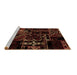Sideview of Machine Washable Patchwork Brown Transitional Rug, wshabs1985brn