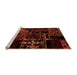 Sideview of Machine Washable Patchwork Orange Transitional Area Rugs, wshabs1985org