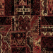 Square Patchwork Brown Transitional Rug, abs1985brn