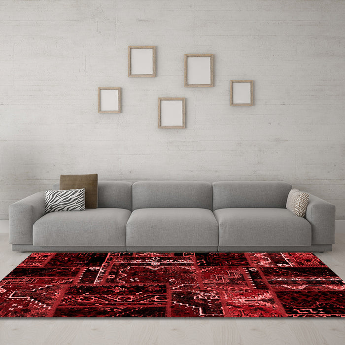 Transitional Red Washable Rugs