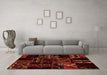 Machine Washable Patchwork Orange Transitional Area Rugs in a Living Room, wshabs1985org
