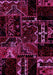 Machine Washable Patchwork Pink Transitional Rug, wshabs1985pnk