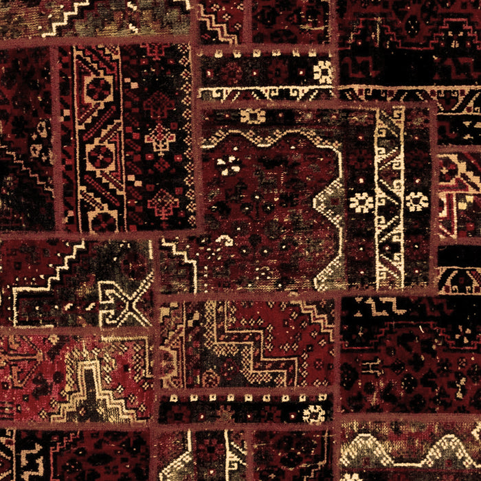 Machine Washable Patchwork Brown Transitional Rug, wshabs1985brn