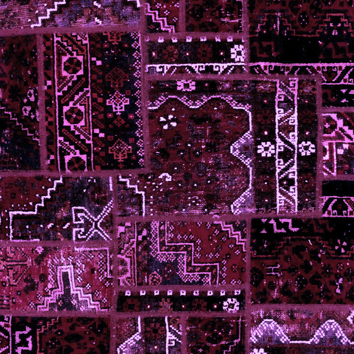 Machine Washable Patchwork Purple Transitional Area Rugs, wshabs1985pur