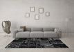 Machine Washable Patchwork Gray Transitional Rug in a Living Room,, wshabs1985gry