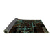 Sideview of Patchwork Turquoise Transitional Rug, abs1985turq