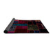 Sideview of Abstract Black Patchwork Rug, abs1986