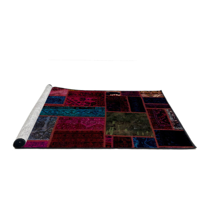 Sideview of Machine Washable Abstract Black Rug, wshabs1986