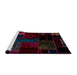 Sideview of Machine Washable Abstract Black Rug, wshabs1986