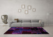 Machine Washable Patchwork Purple Transitional Area Rugs in a Living Room, wshabs1986pur