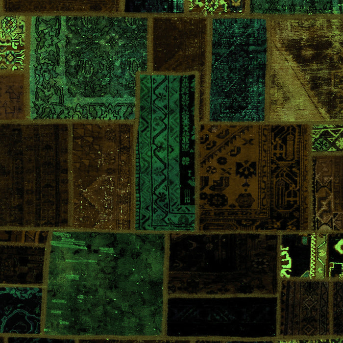 Patchwork Green Transitional Rug, abs1986grn
