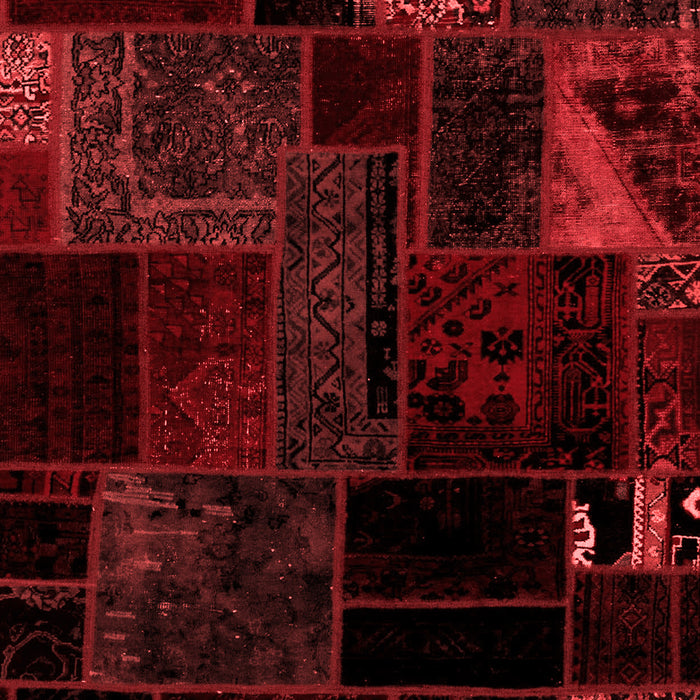Patchwork Red Transitional Area Rugs