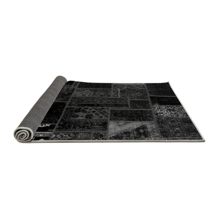 Sideview of Patchwork Gray Transitional Rug, abs1986gry