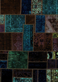 Patchwork Turquoise Transitional Rug, abs1986turq