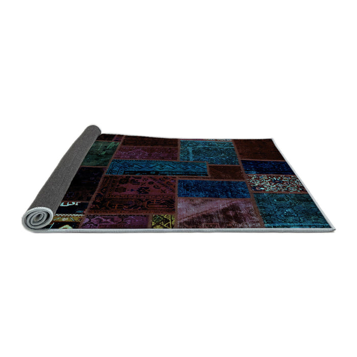 Sideview of Patchwork Light Blue Transitional Rug, abs1986lblu