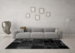 Machine Washable Patchwork Gray Transitional Rug in a Living Room,, wshabs1986gry