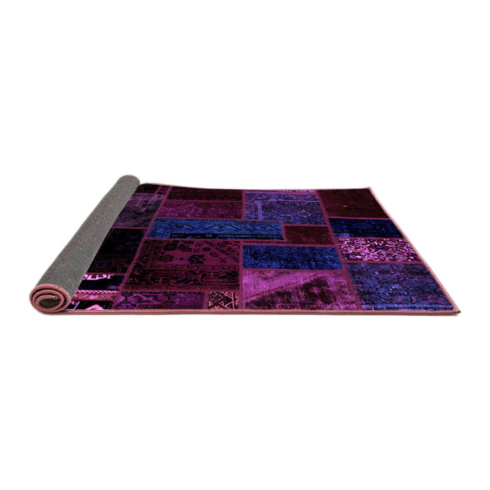 Sideview of Patchwork Purple Transitional Rug, abs1986pur
