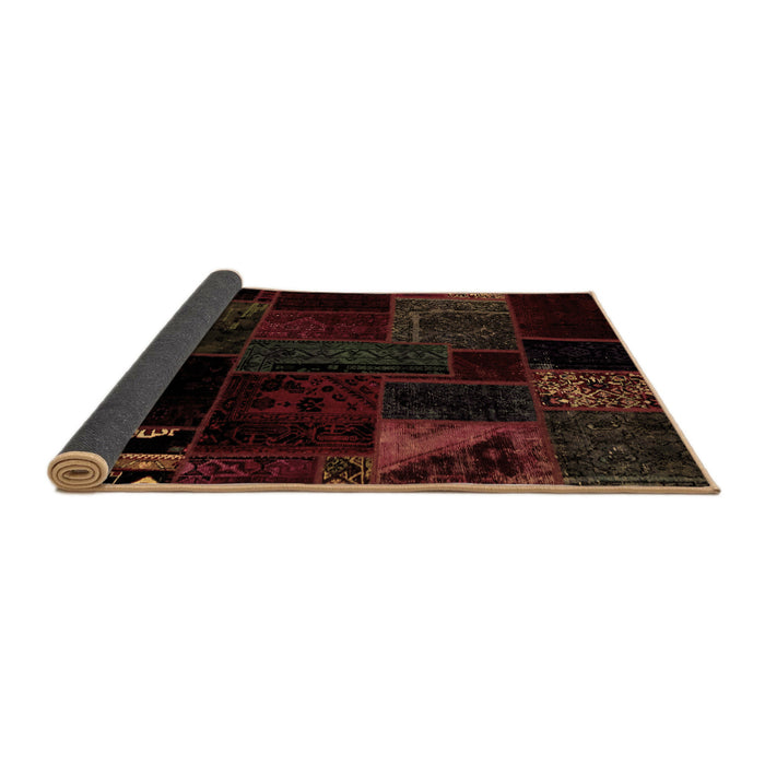 Sideview of Patchwork Brown Transitional Rug, abs1986brn