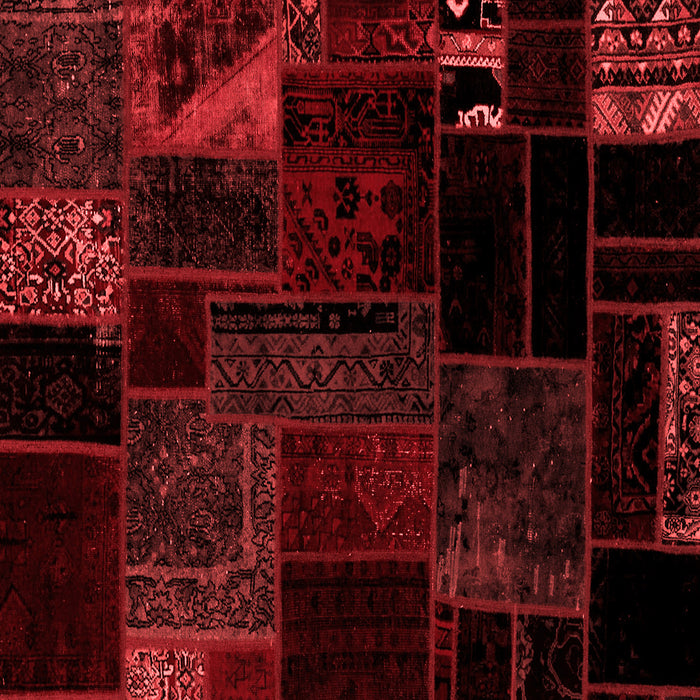 Patchwork Red Transitional Rug, abs1986red