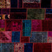 Square Abstract Black Patchwork Rug, abs1986