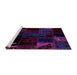 Sideview of Machine Washable Patchwork Purple Transitional Area Rugs, wshabs1986pur