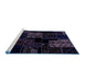 Sideview of Machine Washable Patchwork Blue Transitional Rug, wshabs1987blu