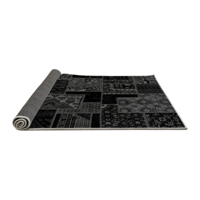 Sideview of Patchwork Gray Transitional Rug, abs1987gry