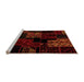 Sideview of Machine Washable Patchwork Orange Transitional Area Rugs, wshabs1987org