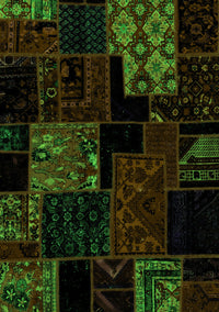 Patchwork Green Transitional Rug, abs1987grn