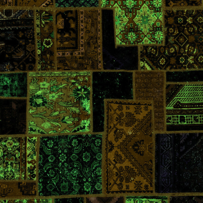 Patchwork Green Transitional Rug, abs1987grn