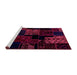 Sideview of Machine Washable Patchwork Pink Transitional Rug, wshabs1987pnk